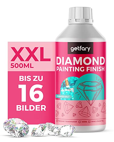 getfary Diamond Painting Finish 500ml - Transparente Diamant Painting Versiegelung für bis zu 16 Bilder (50x50cm)