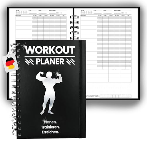 PEAK PULSE Fitness Planer Trainingstagebuch für dein Krafttraining - Undatierte Workout Tagebuch A5 - Fitness Journal Gym Buch Workout Planer Trainingsbuch Fitnesstagebuch für Bodybuilding im Gym