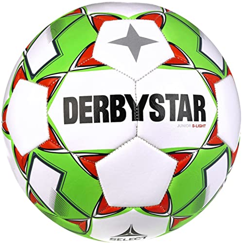 Derbystar Unisex – Erwachsene Fußball Junior S-Light V23 Größe 4, Weiss grün, 4