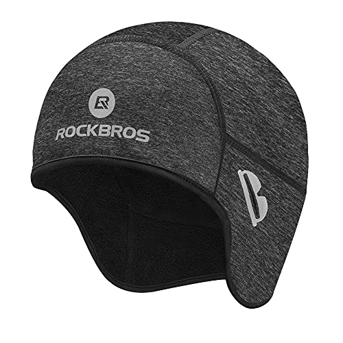 ROCKBROS Fahrradkappe Winter Mütze Winddicht Warm Unterziehmütze Bike Cap für Outdoor Sports Radfahren Skifahren Laufen Unisex