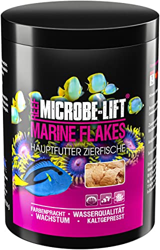 ARKA Marine Flakes - 1000 ml / 100 g - Flockenfutter für Meerwasserfische, fördert Farbenpracht und Wachstum, kaltgepresst, unterstützt die Fischgesundheit