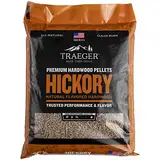 Traeger Grills Hickory 100% Naturholzpellets für Smoker und Pelletgrills, BBQ, Backen, Braten und Grill, 9 kg Beutel