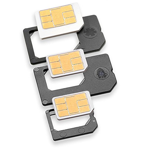 Nano Sim und Micro Sim Adapter KOMPLETT-SET (3er-SET) - PREMIUM QUALITÄT - MADE IN GERMANY - zur Verwendung von NanoSIM und MicroSIM Karten als Micro Sim oder normale Sim Karte für alle Handys im Charmate® Druckverschlussbeutel