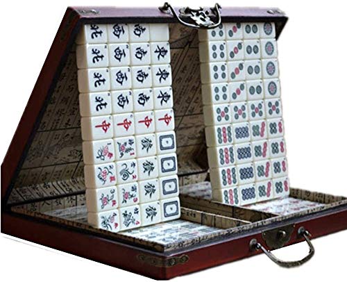 MaiBuL LNNW Chinesisches Schach 144 stücke große Reise Mahjong dice tragbare skulptur melamin Multiplayer Unterhaltung Familie Familie Freizeit sammeln Brettspiel