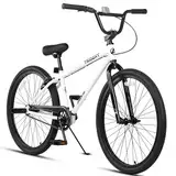 AVASTA 24 Zoll BMX Fahrräder Freestyle für Anfänger und Fortgeschrittene mit 2 Pegs Trick Cycling und Professional Riding, Weiß