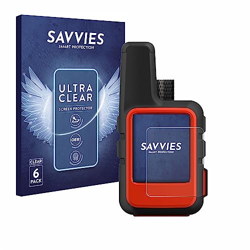 Savvies 6 Stück Schutzfolie für Garmin inReach Mini Displayschutz-Folie Ultra-Transparent