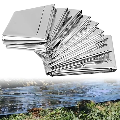 BAIFULAI 8 Stück Pflanze Reflexionsfolie, 160 cm x 210 cm Pflanze Reflektierende Film, Mylar Folie Reflektionsfolie, Silber Reflektierende Folie für Pflanzen, Camping, Wachstumsraum, Einfaches Zelt