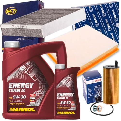 Inspektionspaket + MANOL 5W30 Öl passend für 1er F20 21 3er F30 F31 4er F32 36