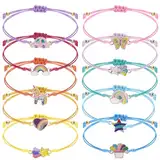 Jostift 10 Stück Armband Mädchen, Freundschaftsarmband Kinder Einstellbare Armband niedlicher Armband für Mädchen Frauen