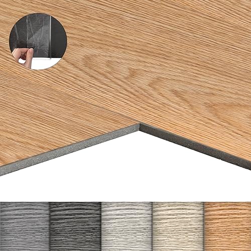 LZQ PVC Bodenbelag Vinylboden Selbstklebend mit Holz-Effekt, 72 Vinyl Fliesen 10,04m² Bodenfliesen Selbstklebend, Klebefliesen Boden Verschleißfest Wasserfest für Wohnzimmer Küche, Eiche Klassische