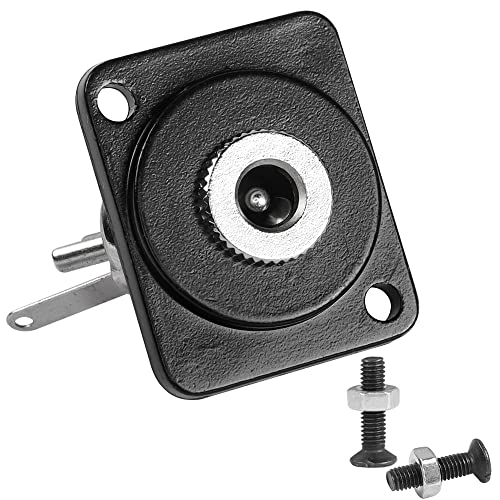 QIANRENON DC 5,5 mm x 2,5 mm Schalttafelmontage, 2-poliger Hochstrom-Lötdraht, 5,5 x 2,5 mm Gleichstrom-Steckdose, 50 V 3 A, XLR/D-Panel-Montage