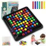 Audasi Intellektuelles Schachbrett Doppelduell Regenbogenball Eliminationsschach Brettspiel Lustiges Tischstrategiespiel Familienspiel Partyspiel für Kinder und Erwachsene(100 Bälle)
