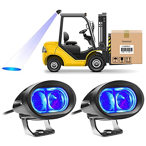 Dinfu 20W Led Blau Gabelstapler Licht, 2PCS Warenhaus Sicherheitswarnleuchte 12-80V blaulicht Warnlicht Lagerhaus Fußgängerbereich Scheinwerfer