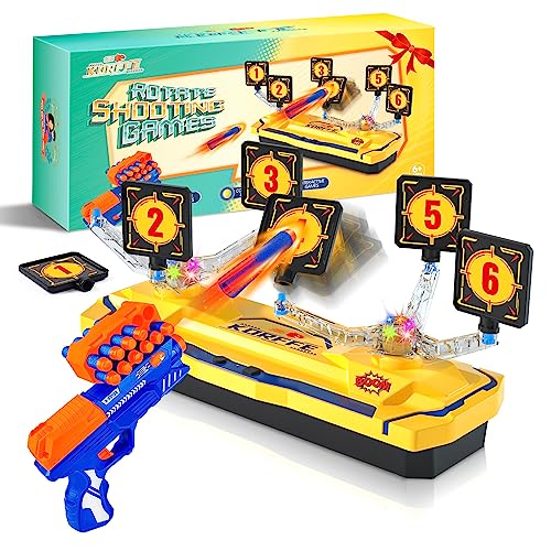 Korffe Rotating Spielzeug Pistole für Nerf Gun Zielscheibe, Weihnachten Geburtstags Geschenke Spielzeug Ab 6 7 8 9 10 11 12 Jahre Junge Mädchen Outdoor Spiele für Kinder Spiel des Jahres 2023