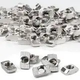 SWTYExt 60 Stück Nutensteine Hammerkopfmutter 8mm Nut 8 M6 Gewinde 3030 Alu Profil T-Slot Nutmuttern Kohlenstoffstahl Hammermutter für Aluminiumprofil Extrusionsschlitz Schiene(EU30-M6 ×15.5×8)