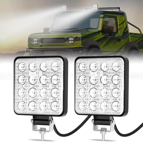 innislink LED Arbeitsscheinwerfer, 48W led Rückfahrscheinwerfer, wasserdicht IP67 Zusatzscheinwerfer Traktor, 6000k 3000lm Quadrat Scheinwerfer für Bagger, Schlepper, Gabelstapler, ATV, LKW -2 Stück