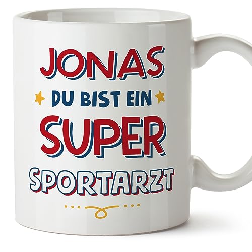 Mugffins Tassen Personalisierten für SPORTARZT Mann - Auf Deutsch - Du Bist Super - 11 oz / 330 ml - Individuell Anpassbar Geschenk Mitarbeiter