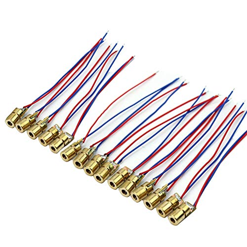 CESFONJER 15 Pcs Mini 3V Laserdiode Lasermodul Laser Punkt Dioden Laser Dot Laserdiodenmodul Head Diode 650nm 6mm