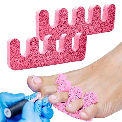 Zehentrenner für Zehen und Hände, 2 Stück, weicher Schaumstoff, Trenner für Zehen, Zehentrenner für Nagellack, Fußnägel, Nail Art, Zehentrenner für Pediküre und Maniküre (Rosa)