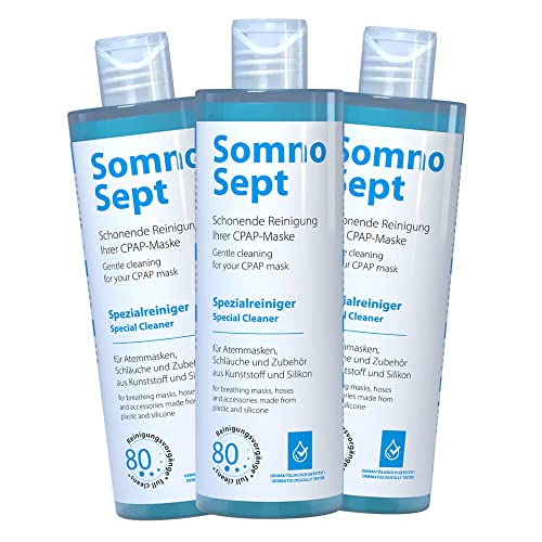 SomnoSept - 3 x 400 ml Flasche - Spezialreiniger - CPAP-Masken Pflege - Reiniger Masken Schläuche Kunststoff - Silikonreiniger -