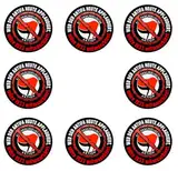 24 Stück Aufkleber 4cm rund Wer heut der Antifa applaudiert wär 33 mitmarschiert Sticker Sparpack gut haftend Aktiv werden 4 cm