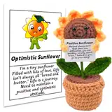 Jadyon Pocket Hug Sonnenblume, Emotionale Unterstützung Sonnenblume, Sonnenblume Crochet Potted Flowers Geschenke für Home Office Desktop Ornament Geschenk für Liebhaber oder Familie.