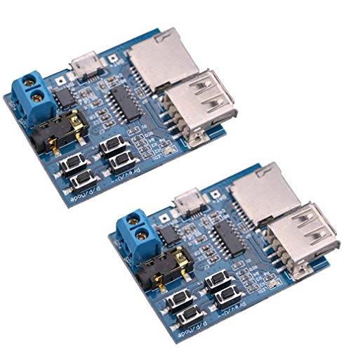 Hailege 2pcs TF Card U Disk Play MP3 Decoder Player Modul mit Audio Verstärker Audio Decoding Player Modul Micro USB 5V Netzteil