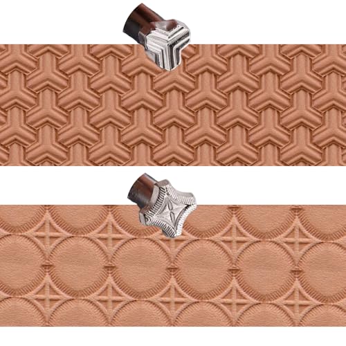 Leder-Stempelwerkzeuge, 2 Stück, professionelle Lederstempel zum Basteln (121-2+870)