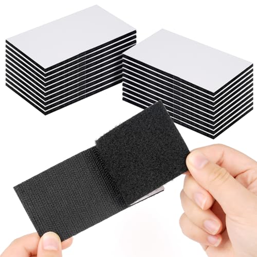 WINKIO 20 Stück 50 mm × 100 mm Klettband Selbstklebend Extra Stark，Doppelseitig Klettverschluss Selbstklebend, Breit Selbstklebendes Klebepad für Befestigung, Organisation und Aufbewahrung