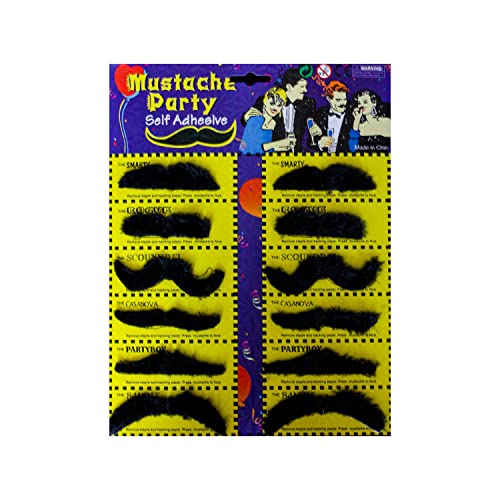 Oblique Unique® 12 Selbstklebende falsche Bärte Bart Set für Kostüm Party Geburtstag Fasching Karneval zum Verkleiden