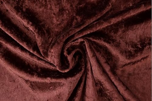 Pannesamt Meterware | 1 Meter | 26 Farben | Brilliant Samt | 145 cm breit | Stoff | Velour (Bordeaux)