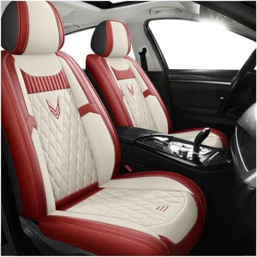DENGFU Sitzbezüge Auto Autositzbezüge Universal Set für Mitsubishi Outlander Diamante Endeavour Lancer Auto Zubehör,Rot