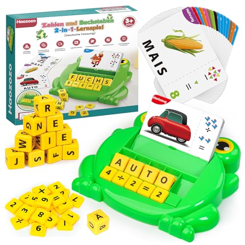 Haozozo Geschenk Mädchen 3 4 5 6 7 8 Jahre, Buchstaben Lernen Lernspiele ab 3-8 Jahre Montessori Spielzeug ab 3-8 Jahre Junge Geschenk Einschulung Kinderspielzeug ab 3-8 Jahre