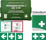 Betriebsverbandkasten 2 in 1 erfüllt aktuelle DIN 13157 für Betriebe + DIN 13164 für Firmenfahrzeuge inkl.Verbandbuch und INFO-Paket 1