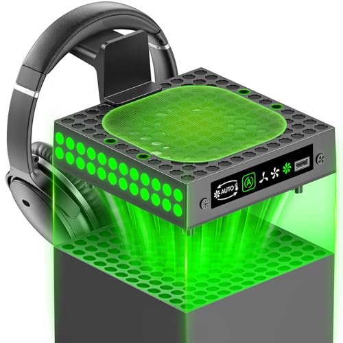 OIVO XBX Series X Lüfter Staubschutz mit Auto Kühlungslüfter, XBX Series X Kühler mit LED & einstellbares Lüfter Kühlsystem, XBX Series X Kühlständer mit Headset Halterung, XBX Zubehör