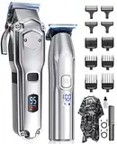 Haarschneidemaschine Set für Herren, Haarschneider, Bartschneider, Haartrimmer, Friseur, Rasierer, Pflegeset IPX7 Wasserdichte Wiederaufladbar Ideales Geschenk für Männer