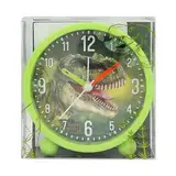 Depesche 12691 Dino World - Wecker für Kinder in Grün mit Dino-Motiv, lautlose Uhr mit Licht-Funktion, inklusive Batterie