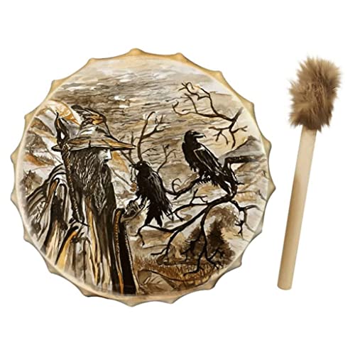 Schamanentrommel Bodhran, Kreative Trommel Desktop-Dekoration Schamanentrommel Handgemachte ätherische Trommel Spirituelle Handtrommel 25cm