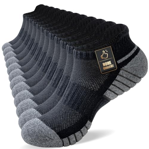 SockWaddles Sneaker Socken Herren Damen, Sportsocken mit Gepolstert，Sneakersocken Atmungsaktive Baumwolle Kurze Laufsocken 35-38 39-42 43-46 47-50, Unisex, 6 Paar