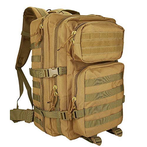 ProCase 40L Militär Taktische Rucksack, Große Kapazität 3 Tage Armee Assault Pack Bag Go Bag Rucksack für Wandern Jagd, Trekking und Camping und andere Outdoor Aktivitäten –Khaki