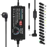 5A 120W Einstellbares Universal Netzteil: 3 V-24 V Netzteiladapter Einstellbares AC/DC-Netzteil mit LED Spannungsanzeige und 5.5 x 2.5 mm und 14 Spitzen für Haushaltsgeräte DC Motor - 5 A Max