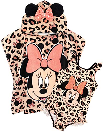 Disney Badeanzug & Kapuzenhandtuch-Poncho-Set Minnie Mouse Girl 7-8 Jahre