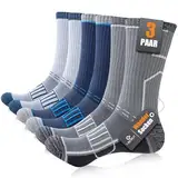 Circorld Wandersocken Herren & Damen, Atmungsaktiv Outdoor Socken Baumwolle Sportsocken, Anti Blasen & Geposltert Trekkingsocken Laufsocken Tennissocken Arbeitssocken, 3 Paar 43-46