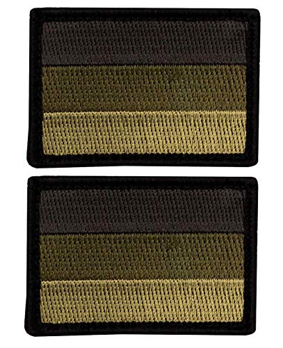 Café Viereck ® Bundeswehr Deutschland Flaggen Patch Gestickt mit Klett - 6 cm x 4 cm (2 x Tarn/Grün)