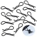 MMOBIEL Universal-RC-Body-Klemmen, gebogen, R-Pins für 1/10–1/12 Teile für RC Car / Offroad-Buggy / Truck-Verkleidung, schwarz, 50 St.