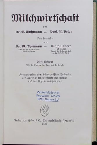 Milchwirtschaft. Ed. 11.