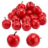 PandaHall 20pcs Mini gefälschte Äpfel 1.7 x 1.4 Zoll künstliche Äpfel Rote Faux Äpfel Simulation Obst Dekor Weihnachten Dekorative Äpfel Modell für Home Kitchen Table Photography Party Foto Requisiten