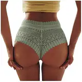 Spitzenhöschen Frauen Höschen Hohe Taille Plus Größe Weibliche Sexy Unterwäsche Butt Lift Dessous Nahtlose Slips Unterhose Breech Dessous Intim (Mint Green, XL)