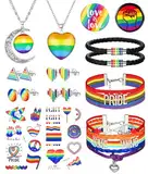 LOLIAS LGBTQ Accessories LGBTQ Armband LGBTQ Sticker Gay Pride Halskette Regenbogen Ohrringe Unisex Lesben Pride Accessoires LGBT Abzeichen Pride Broschen Gay Pride Schmuck