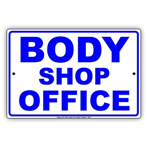 Anceky Warnschild Karosseriewerkstatt Büro Auto Fahrzeug Autoreparatur Aluminium Metall Blechschild 5,5x8